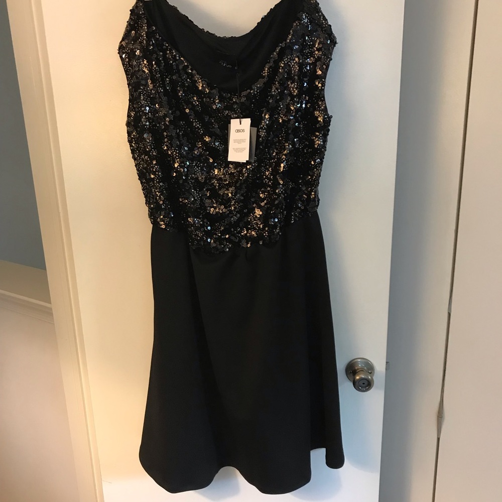 ASOS Curve Black Sequin Cocktail Dress
